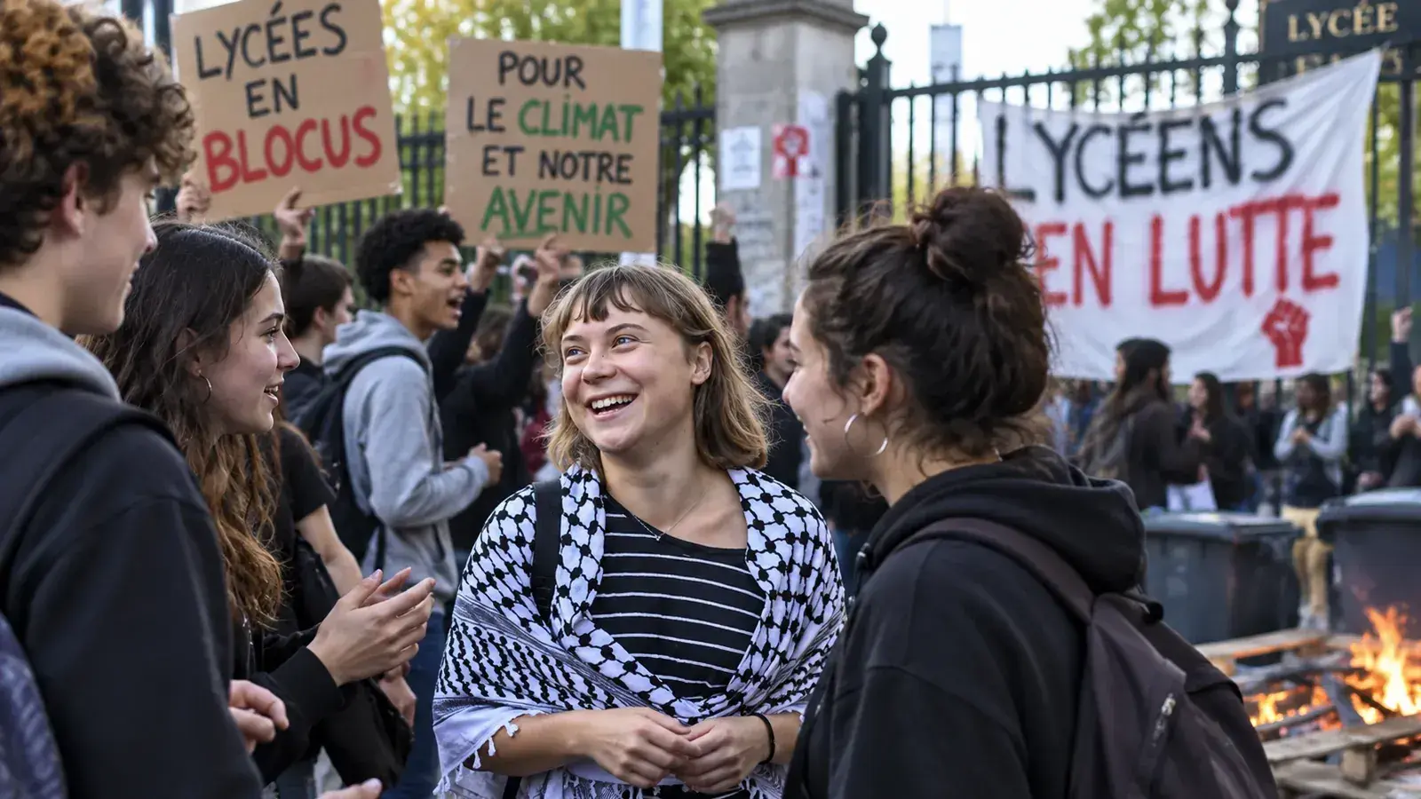 Blocage d’un lycée par des élèves mobilisés