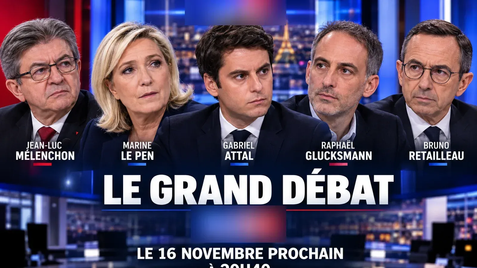 Les cinq participants du grand débat