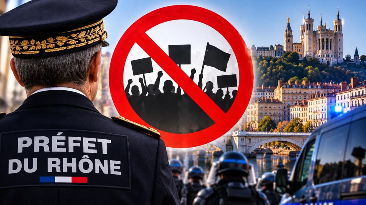 Interdiction de manifester à Lyon, la colline de Fourvière en fond