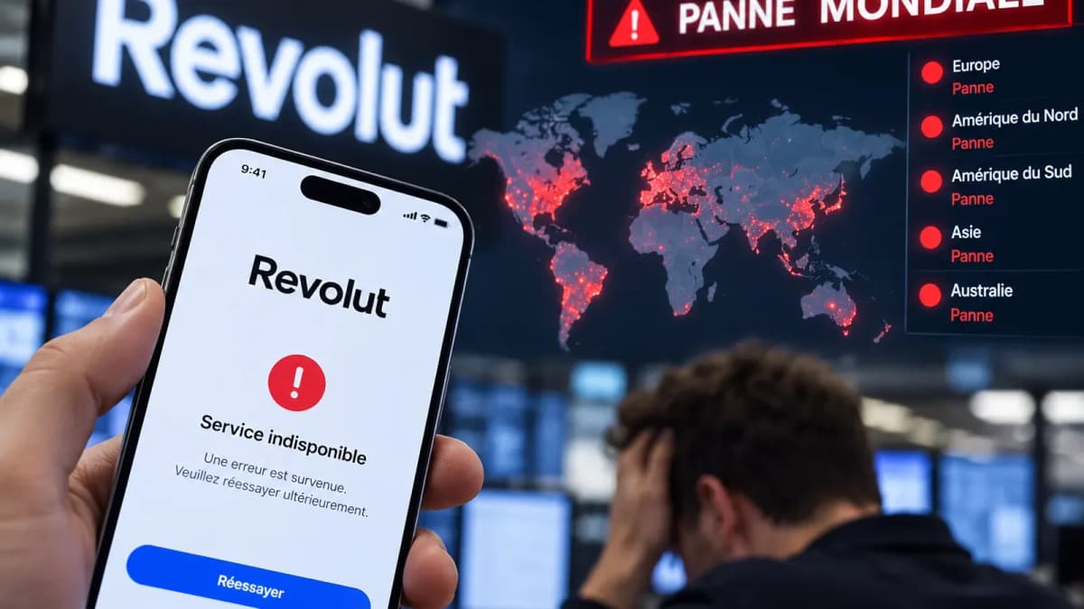 Un client face à une panne de l’application Revolut