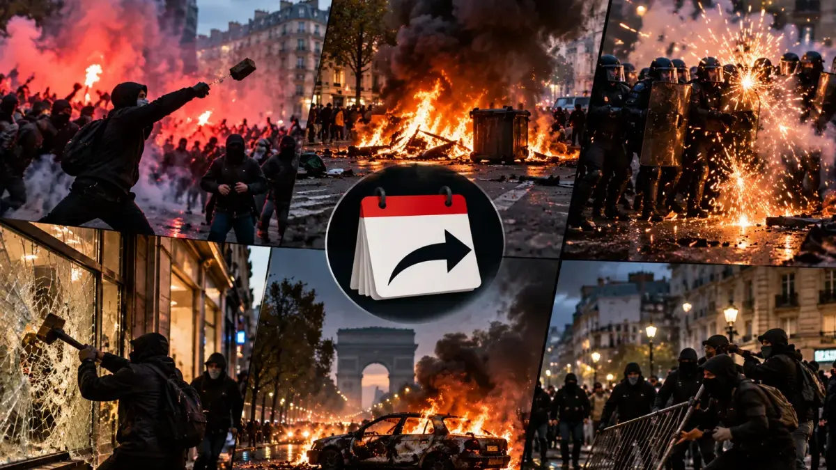 Illustration : affrontements et barricades en ville