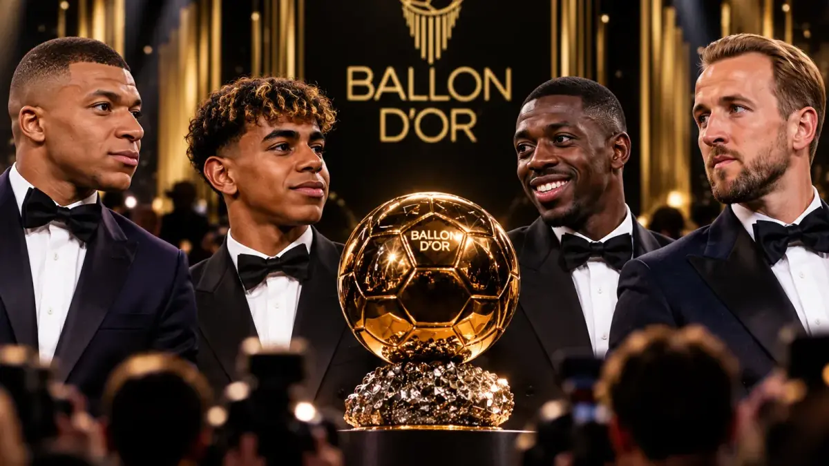 Les favoris du Ballon d’Or 2026 autour du trophée
