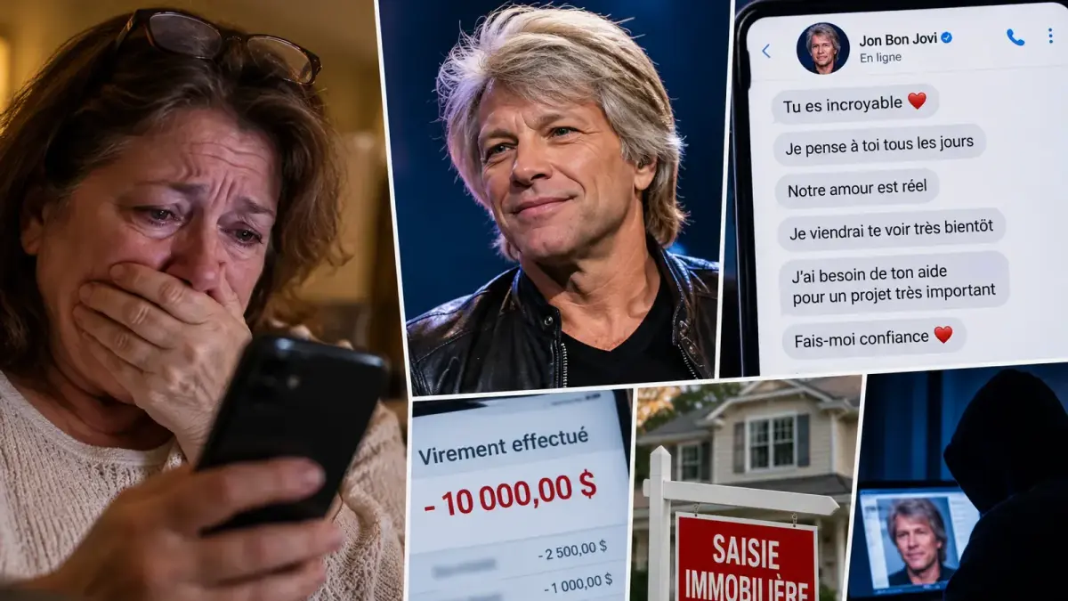 Illustration : arnaque sentimentale avec un faux compte de Jon Bon Jovi