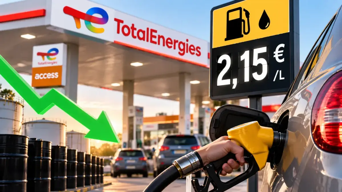 Illustration : baisse du prix du diesel dans une station TotalEnergies