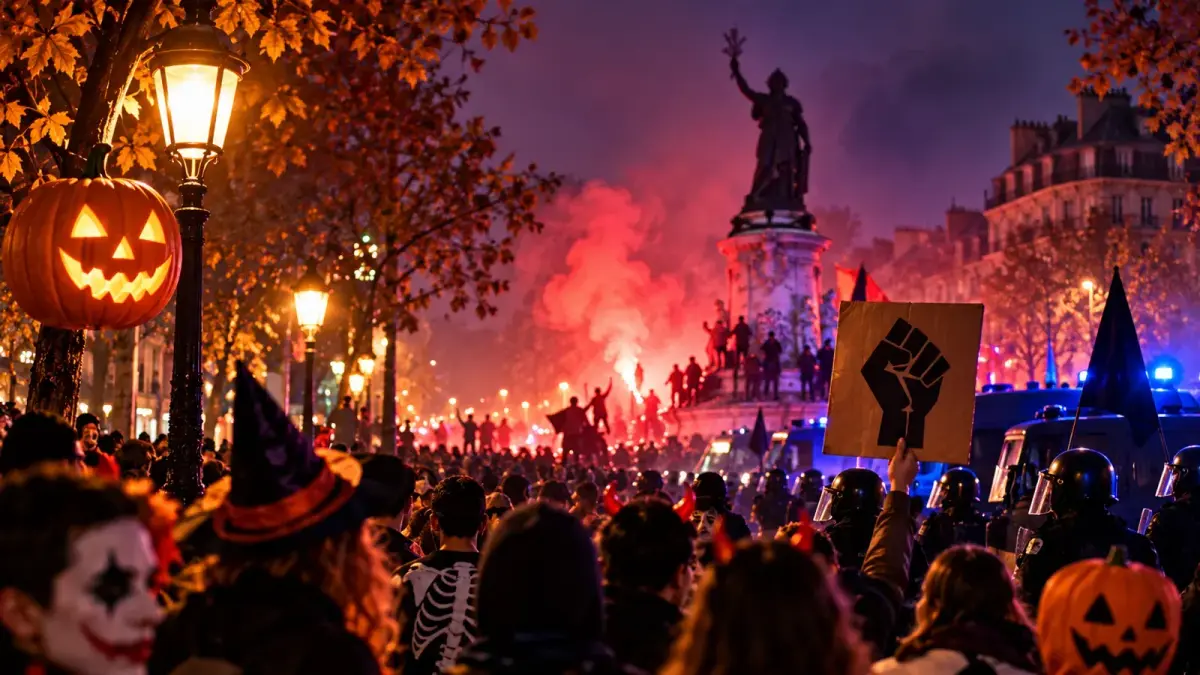 Illustration : manifestation le soir d’Halloween