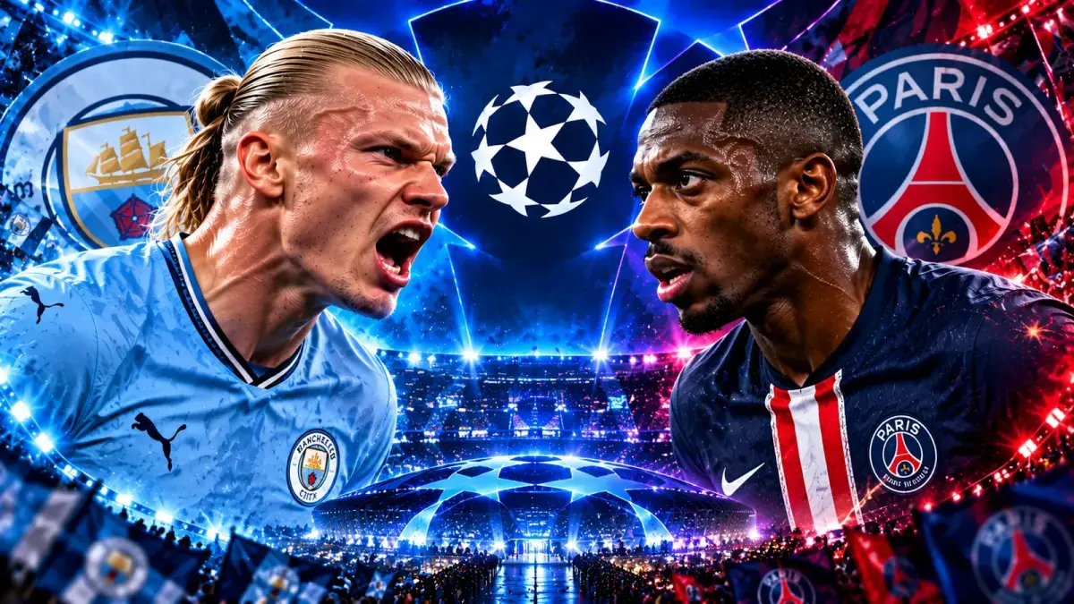 Stade de Ligue des champions sous les projecteurs