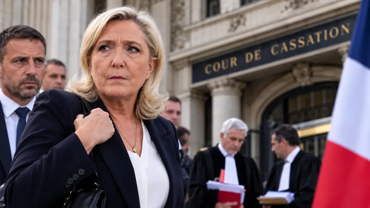 Illustration : Marine Le Pen devant la Cour de cassation