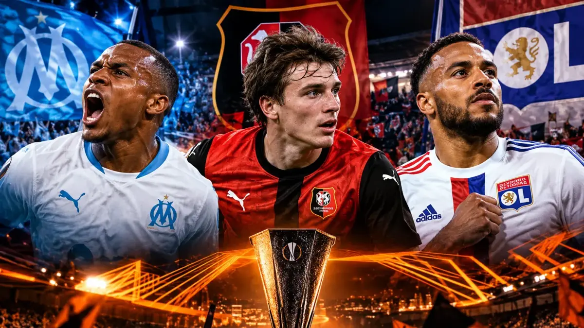 Joueurs de l’OM, de Rennes et de Lyon en Ligue Europa